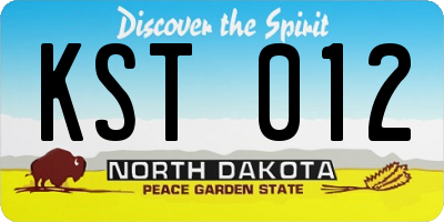 ND license plate KST012