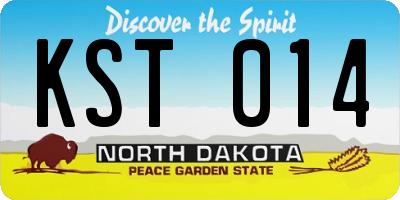 ND license plate KST014