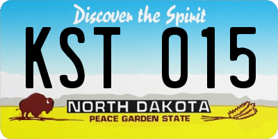 ND license plate KST015