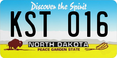 ND license plate KST016