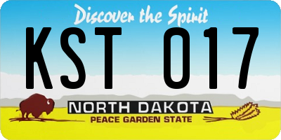 ND license plate KST017
