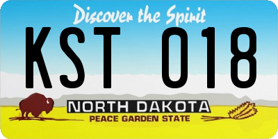 ND license plate KST018