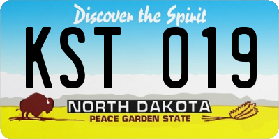 ND license plate KST019