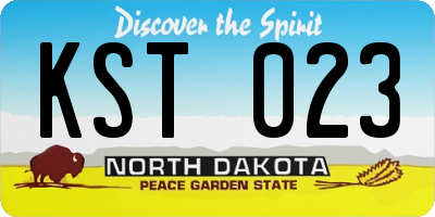 ND license plate KST023
