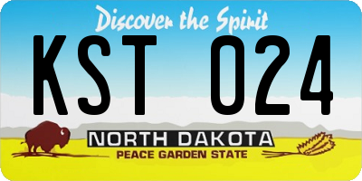 ND license plate KST024