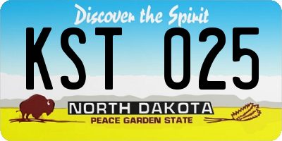 ND license plate KST025