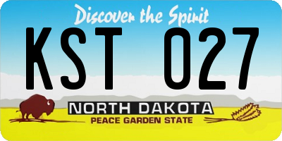 ND license plate KST027