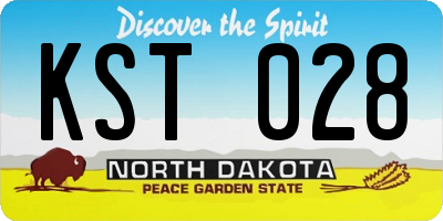 ND license plate KST028