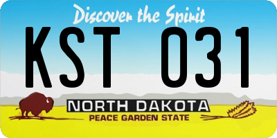 ND license plate KST031