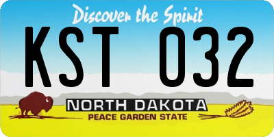 ND license plate KST032