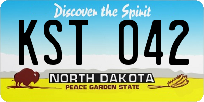 ND license plate KST042
