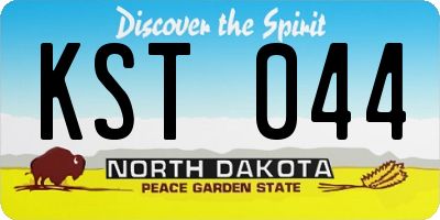 ND license plate KST044