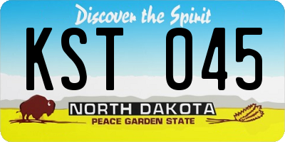 ND license plate KST045