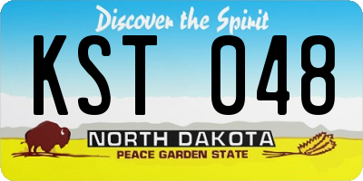 ND license plate KST048