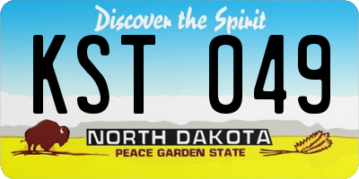 ND license plate KST049