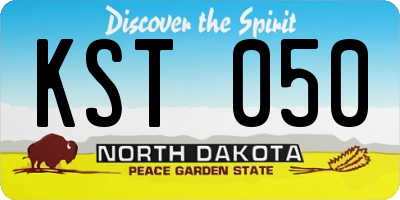 ND license plate KST050