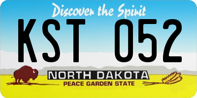 ND license plate KST052