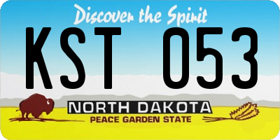 ND license plate KST053