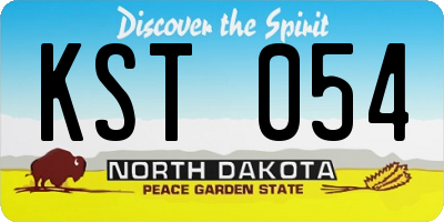 ND license plate KST054