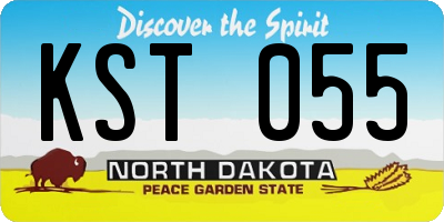 ND license plate KST055