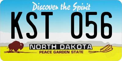 ND license plate KST056
