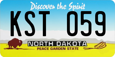 ND license plate KST059