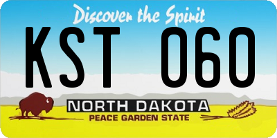 ND license plate KST060