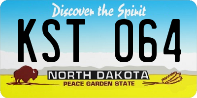 ND license plate KST064