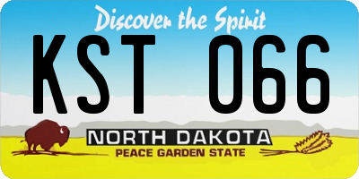 ND license plate KST066