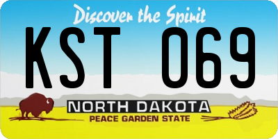 ND license plate KST069