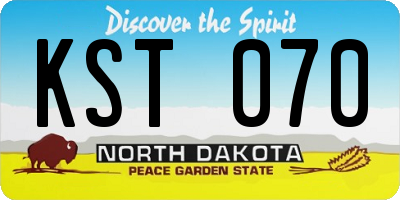 ND license plate KST070