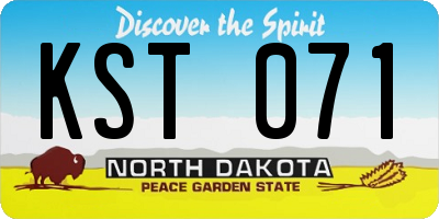 ND license plate KST071