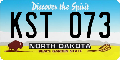 ND license plate KST073