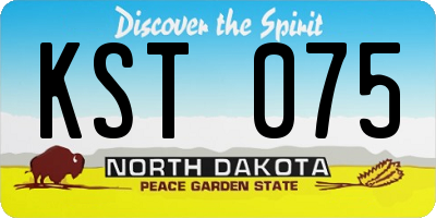 ND license plate KST075