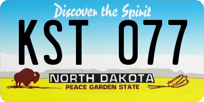 ND license plate KST077