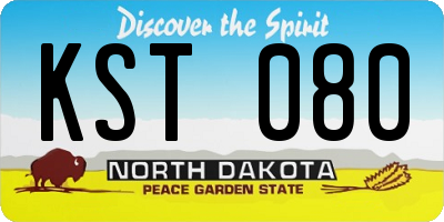 ND license plate KST080