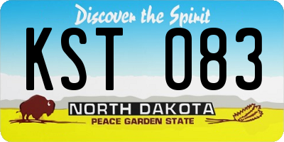 ND license plate KST083