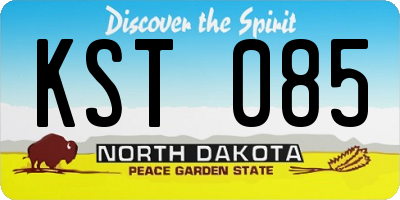 ND license plate KST085