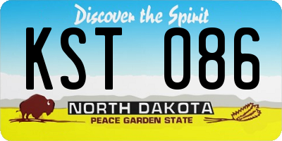 ND license plate KST086