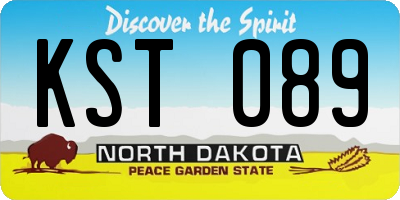 ND license plate KST089