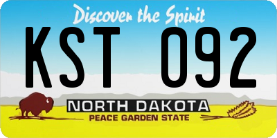ND license plate KST092