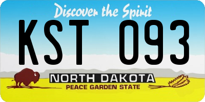 ND license plate KST093