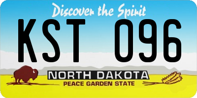 ND license plate KST096