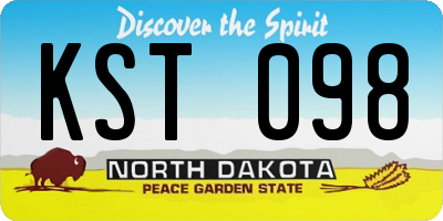 ND license plate KST098