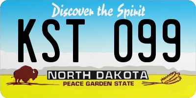 ND license plate KST099