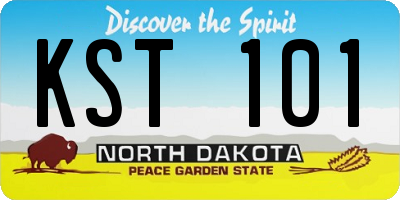 ND license plate KST101