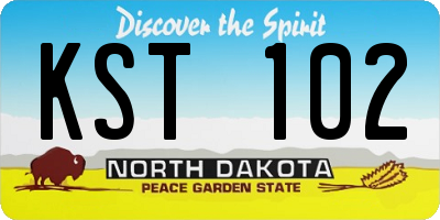ND license plate KST102