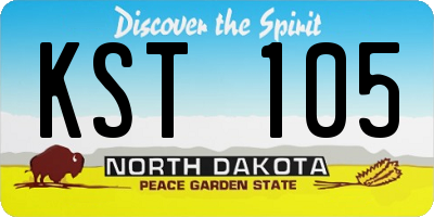 ND license plate KST105