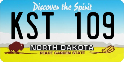 ND license plate KST109