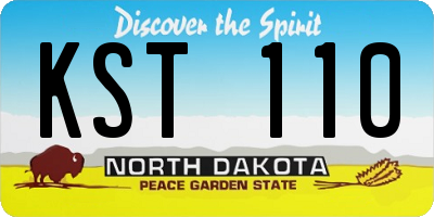 ND license plate KST110